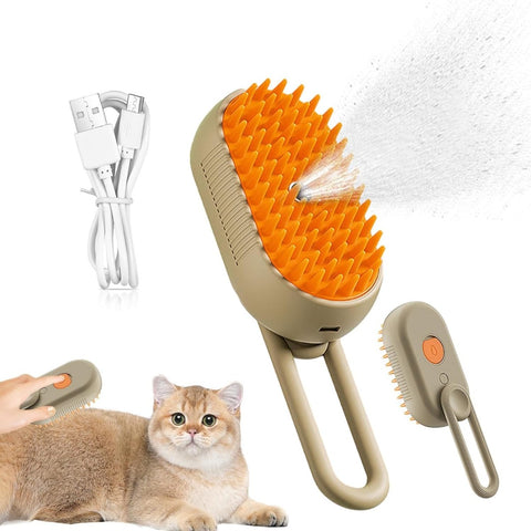 Spazzola a vapore per animali domestici spazzola per toelettatura gatti 3 in 1 pettine per rimozione peli