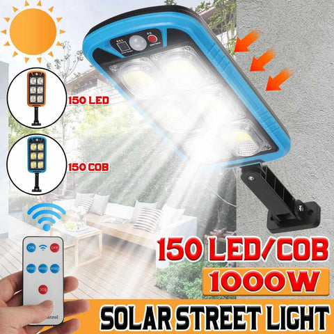 Faro lampione stradale pannello solare fotovoltaico sensore 150 led cob